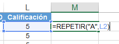 Utilizamos la función repetir para el sistema de calificación con estrellas en Excel