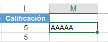 Resultado luego de utilizar la función repetir en Excel